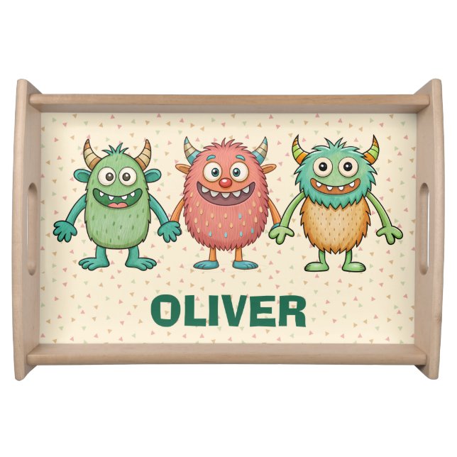 Sweet Little Monsters Personalized Serving Tray (Front)