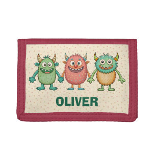 Sweet Little Monsters Personalized Tri-fold Wallet