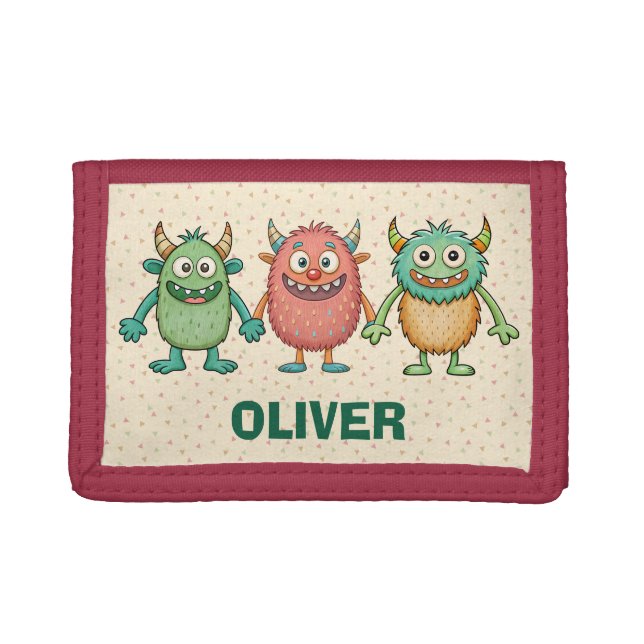 Sweet Little Monsters Personalized Trifold Wallet (Front)