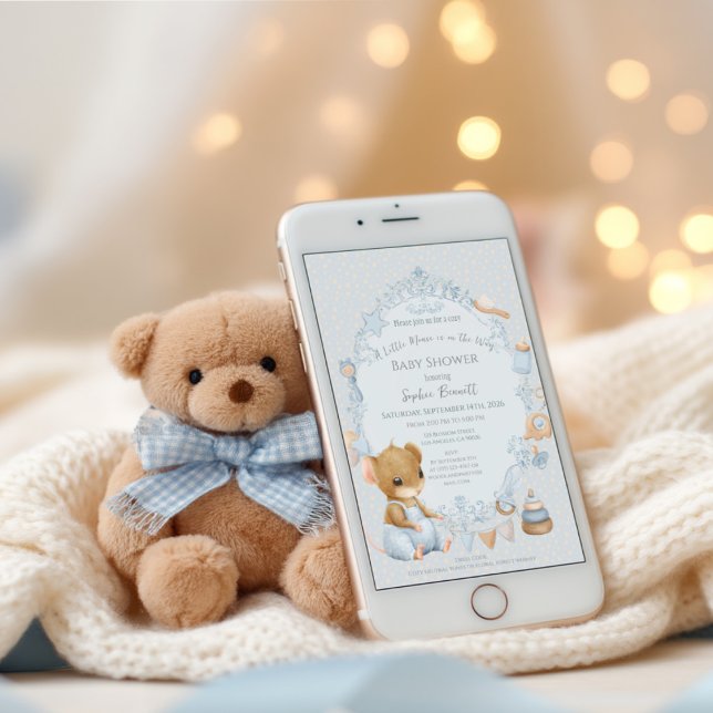 Sweet Little Mouse Baby Shower Invitation (Creator Uploaded)