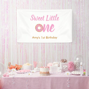 Sweet Little One 1st Birthday Pink Donut Banner