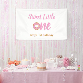 Sweet Little One 1st Birthday Pink Donut Banner