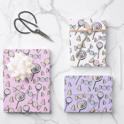 Sweet Little One Candy Theme Baby Birthday Wrapping Paper Sheets