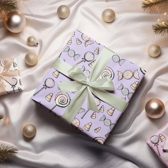 Sweet Little One Candy Theme Baby Birthday Wrapping Paper Sheets (Adorable Baby Halloween Candy Wrapping Paper for Halloween Birthdays &October Baby Showers.)