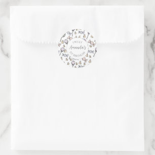 Sweet Little One Candy Theme Favor Bag Classic Round Sticker
