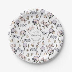 Sweet Little One Candy Theme First Birthday Paper Plates