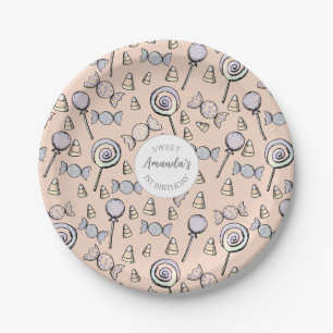 Sweet Little One Candy Theme First Birthday Paper Plates