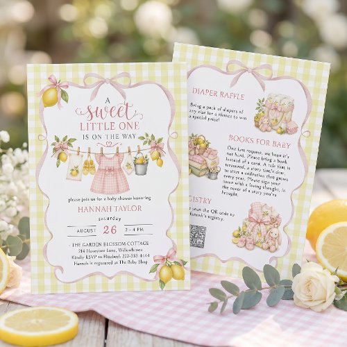 Sweet Little One Lemon Baby Shower Invitation