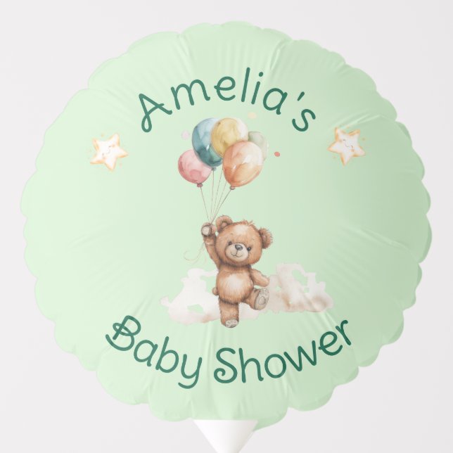 Sweet Little One on the Way Green Baby Shower Balloon (Front)