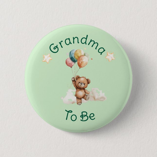 Sweet Little One on the Way Green Baby Shower Button (Front)