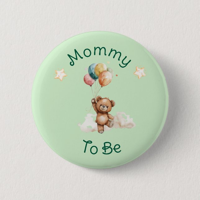 Sweet Little One on the Way Green Baby Shower Button (Front)