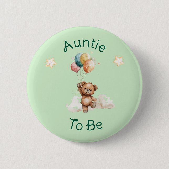 Sweet Little One on the Way Green Baby Shower Button (Front)