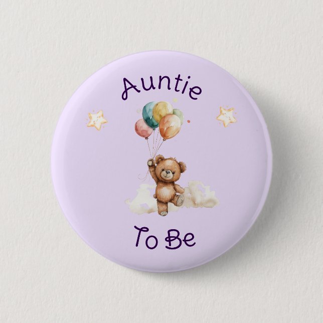 Sweet Little One on the Way Lavender Baby Shower Button (Front)