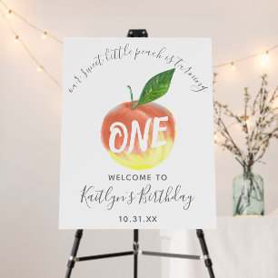 Sweet Little Peach 1st Birthday Welcome Foam Board