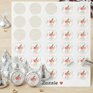 Sweet Little Peach Baby Shower 2" Round Sticker