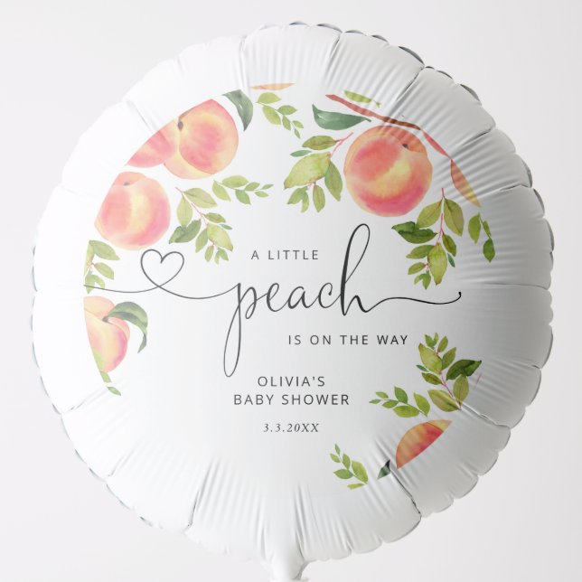 Sweet little peach baby shower balloon (Front)