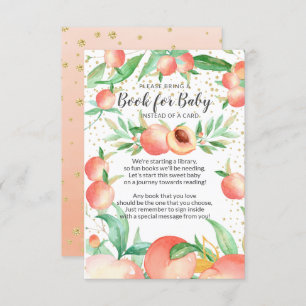 Sweet Little Peach Baby Shower Book for Baby Card