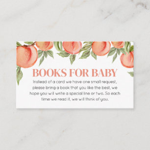 Sweet Little Peach Baby Shower Books for Baby Enclosure Card
