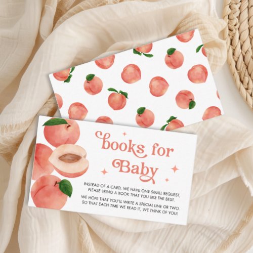 Sweet Little Peach Baby Shower Books for Baby Enclosure Card