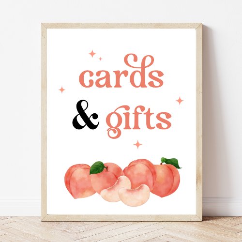 Sweet Little Peach Baby Shower Cards  Gifts Sign