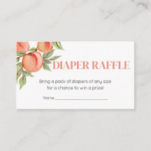 Sweet Little Peach Baby Shower Diaper Raffle