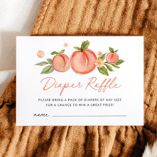 Sweet Little Peach Baby Shower Diaper Raffle Enclosure Card