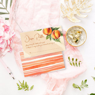 Sweet little peach baby shower diaper raffle enclosure card