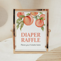 Sweet Little Peach Baby Shower Diaper Raffle