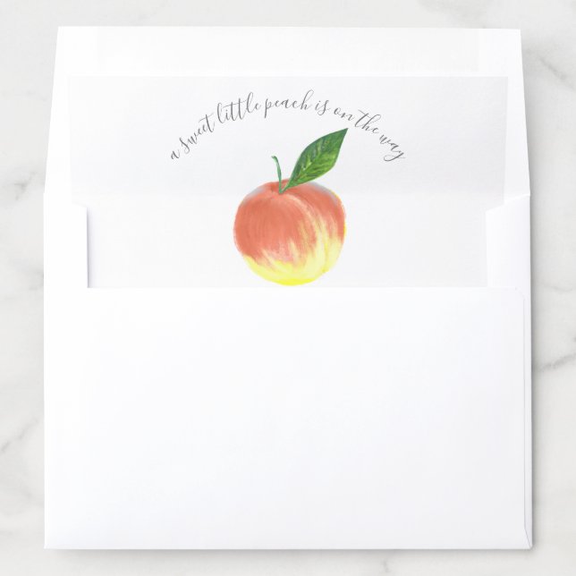 Sweet Little Peach Baby Shower Envelope Liner (In Envelope)