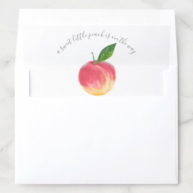 Sweet Little Peach Baby Shower Envelope Liner (In Envelope)