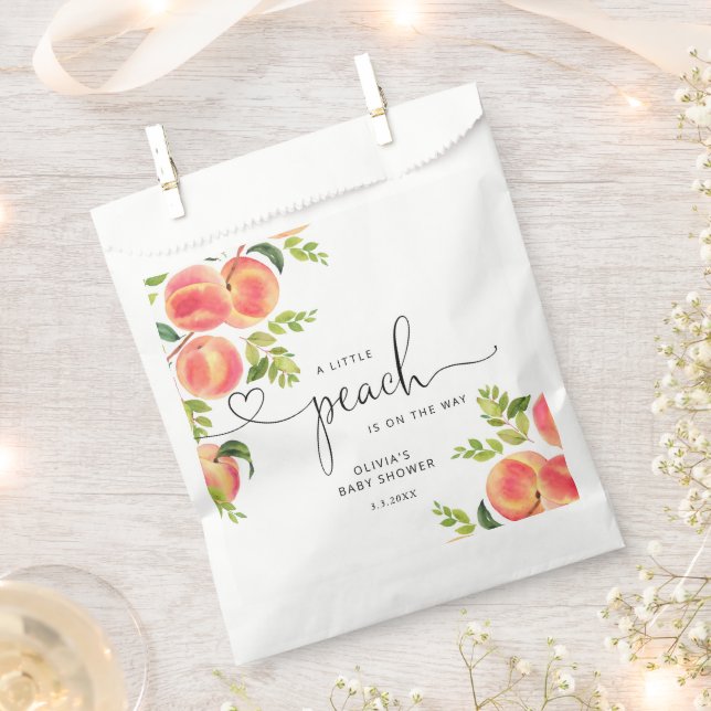 Sweet little peach baby shower favor bag (Clipped)