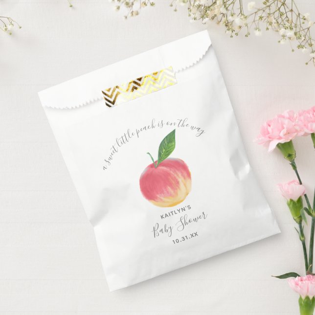 Sweet Little Peach Baby Shower Favor Bag (Sealed)