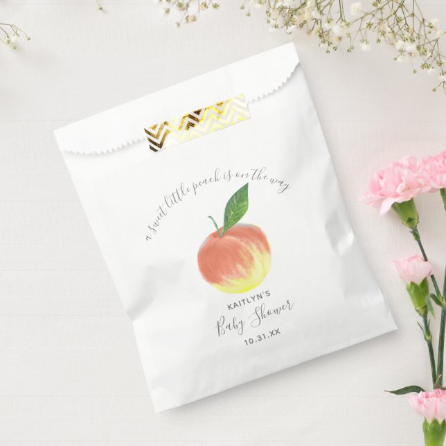 Sweet Little Peach Baby Shower Favor Bag (Sealed)