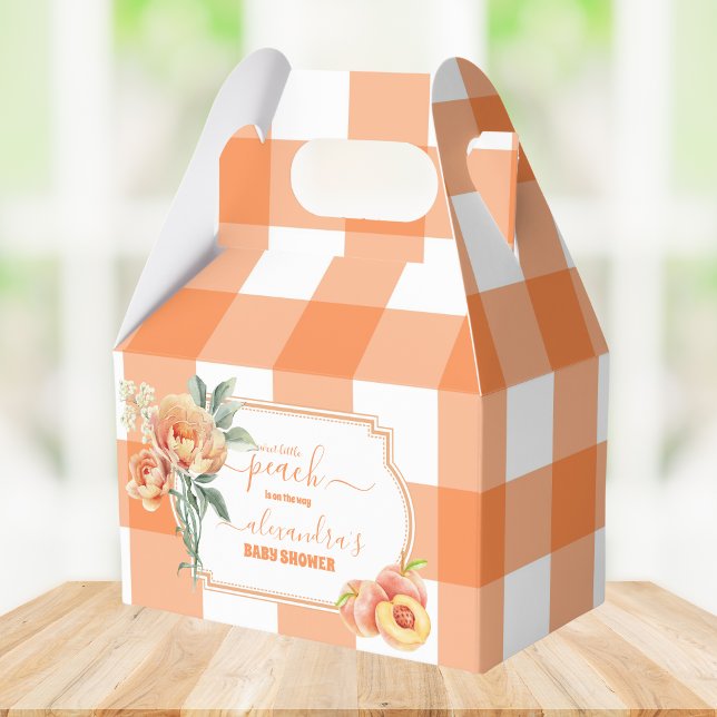 Sweet Little Peach Baby Shower Favor Boxes (Creator Uploaded)