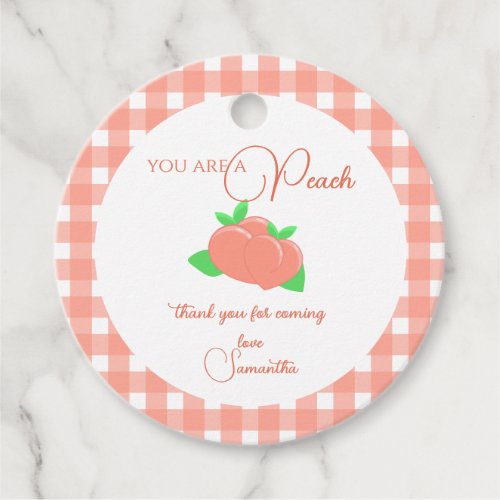 Sweet Little Peach Baby Shower  Favor Tags