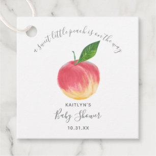 Sweet Little Peach Baby Shower Favor Tags