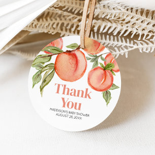 Sweet Little Peach Baby Shower Favor Tags