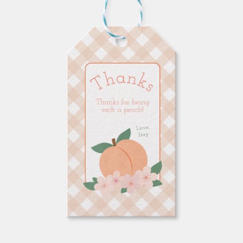 Sweet Little Peach Baby Shower  Gift Tags