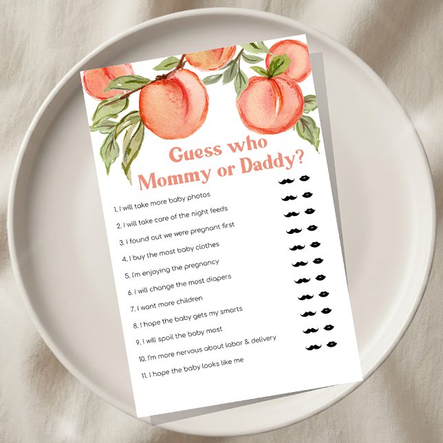 Sweet Little Peach Baby Shower Guess Who Game (Creator Uploaded)