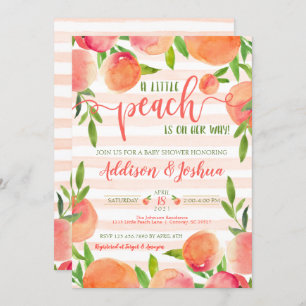 Sweet Little Peach Baby Shower Invitation
