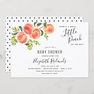 Sweet Little Peach Baby Shower Invitation