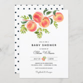 a sweet Little peach is on the way baby shower Invitation