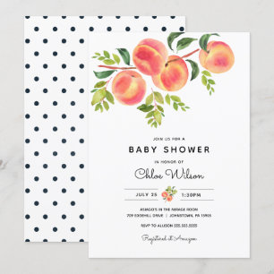 Sweet Little Peach Baby Shower Invitation