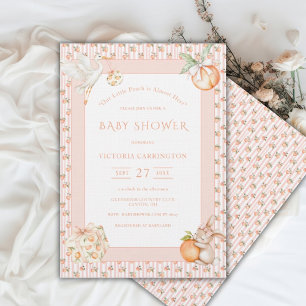 Sweet Little Peach Baby Shower Invitation