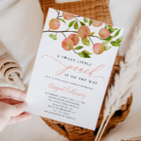 Sweet Little Peach Baby Shower Invitation