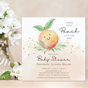 Sweet Little Peach Baby Shower Invitation