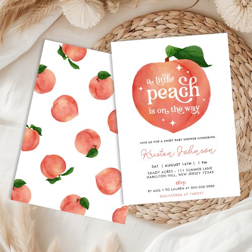 Sweet Little Peach Baby Shower Invitation