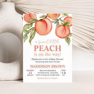 Sweet Little Peach Baby Shower Invitation