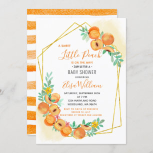 Sweet Little Peach Baby Shower Invitation