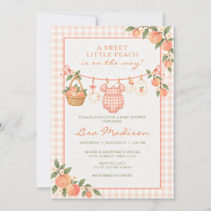 Sweet Little Peach Baby Shower Invitation 